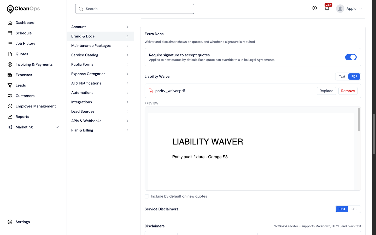 Screenshot — Open Extra Docs