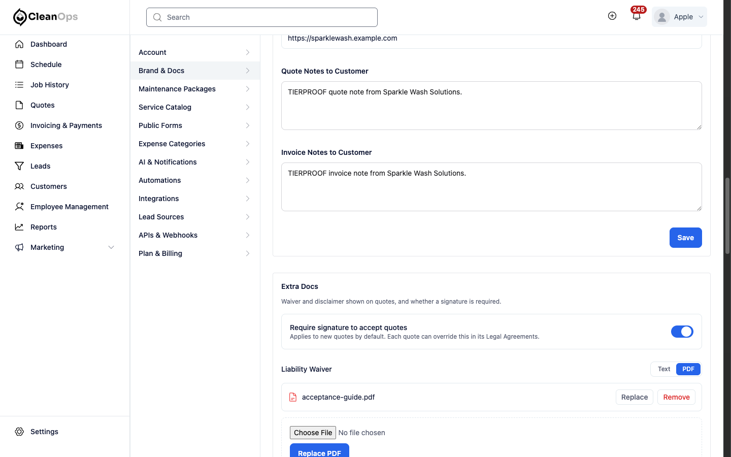 Screenshot — Set the signature default