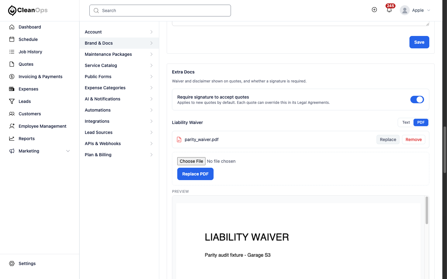 Screenshot — Replace or remove a PDF