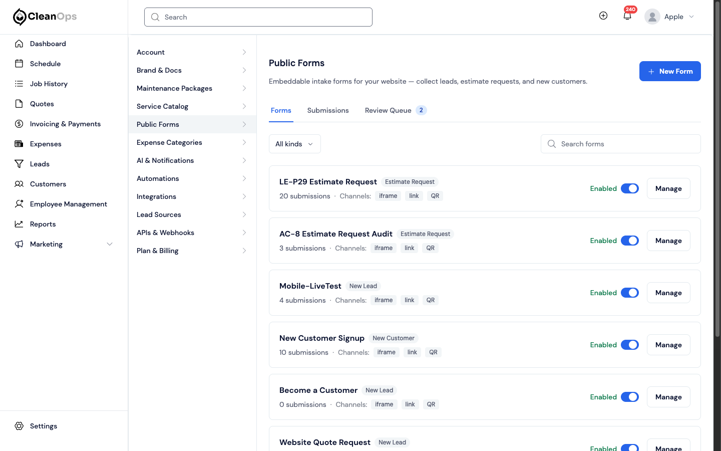Screenshot — Open Public Forms