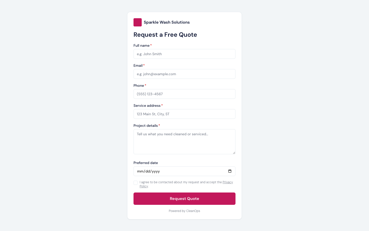 Screenshot — Test the hosted form