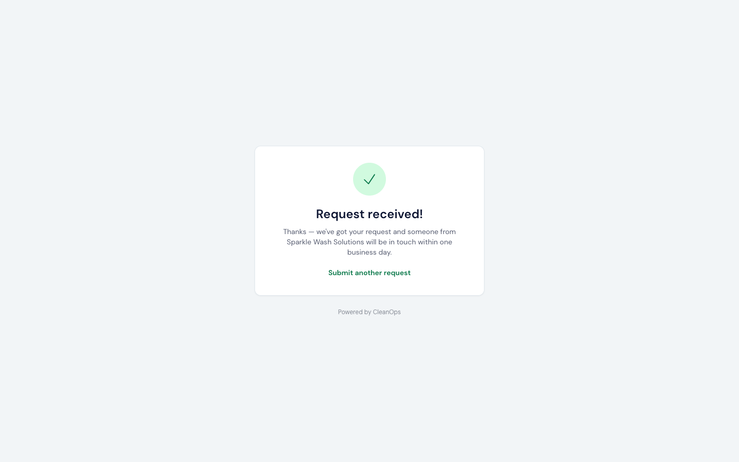 Screenshot — Submit a test request
