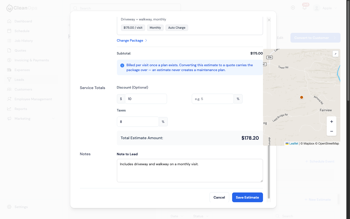 Screenshot — Add totals and notes