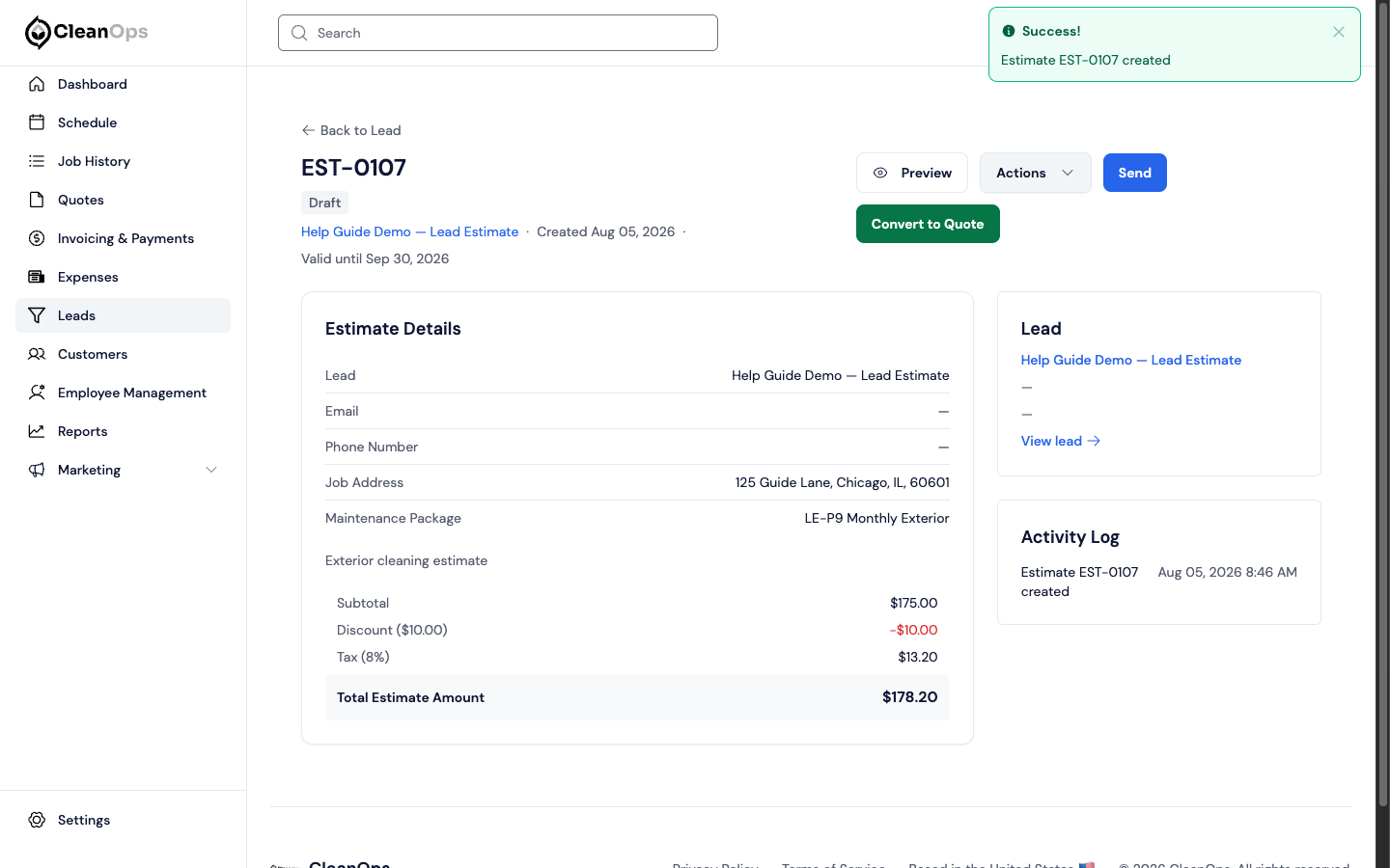 Screenshot — The draft is ready to review