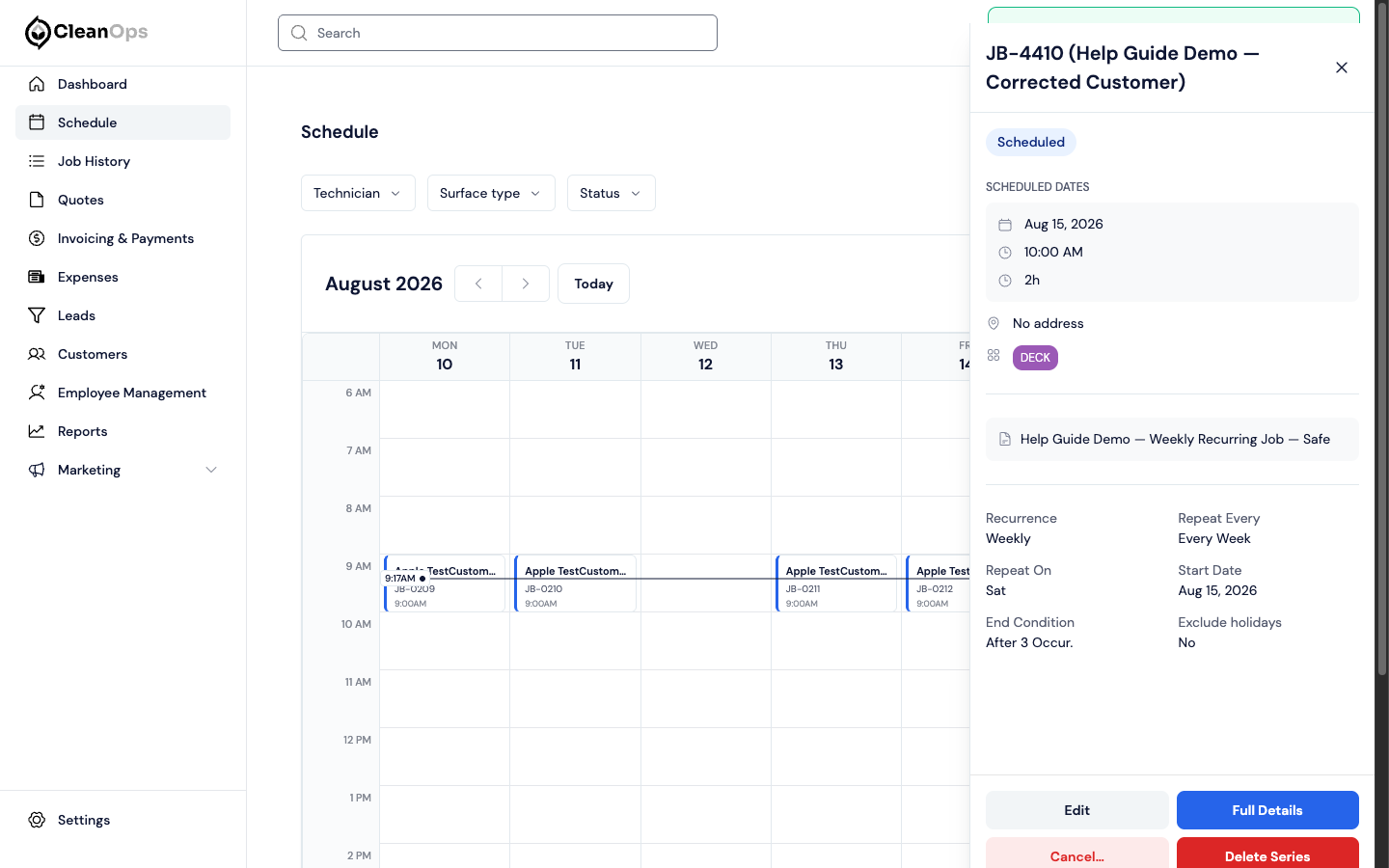 Screenshot — Save and verify the series