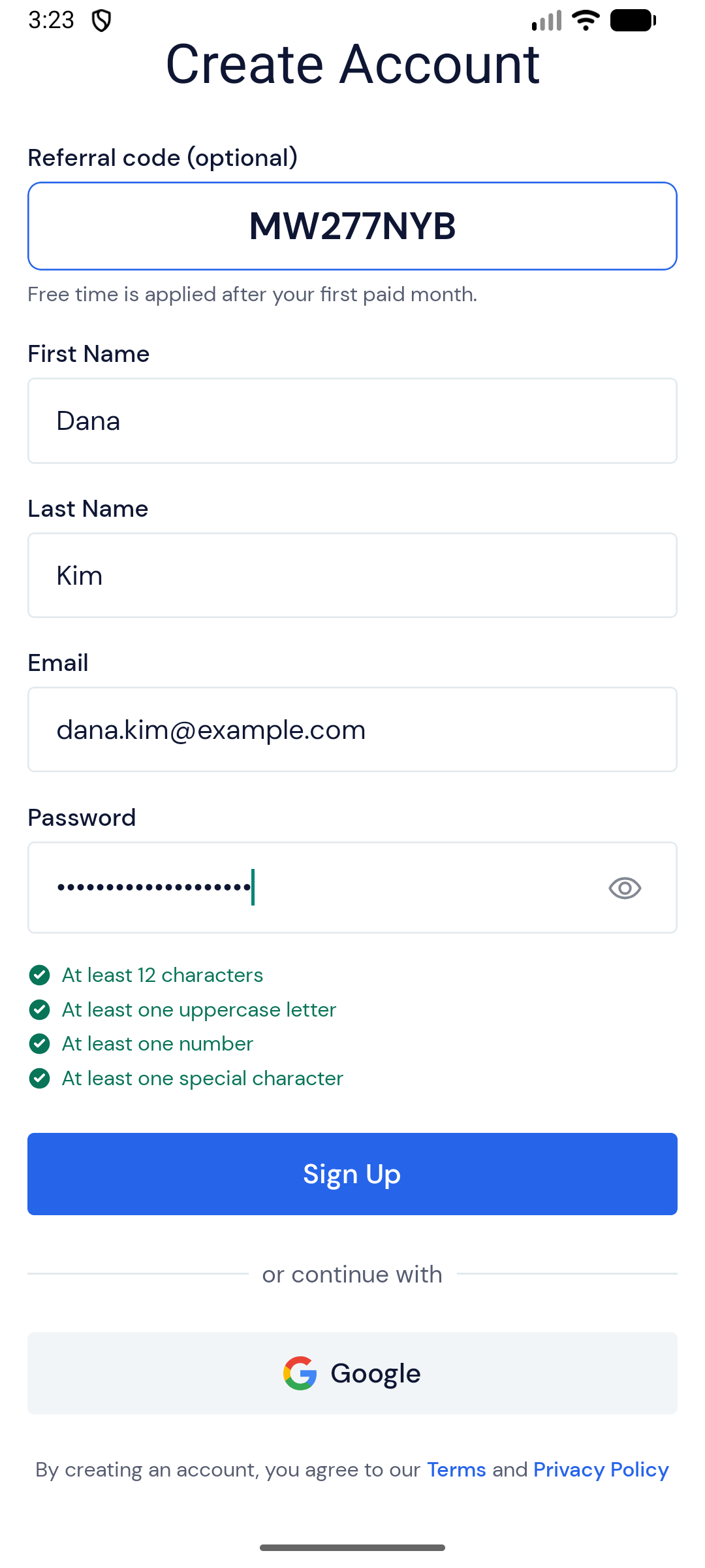 Screenshot — What the business you refer does