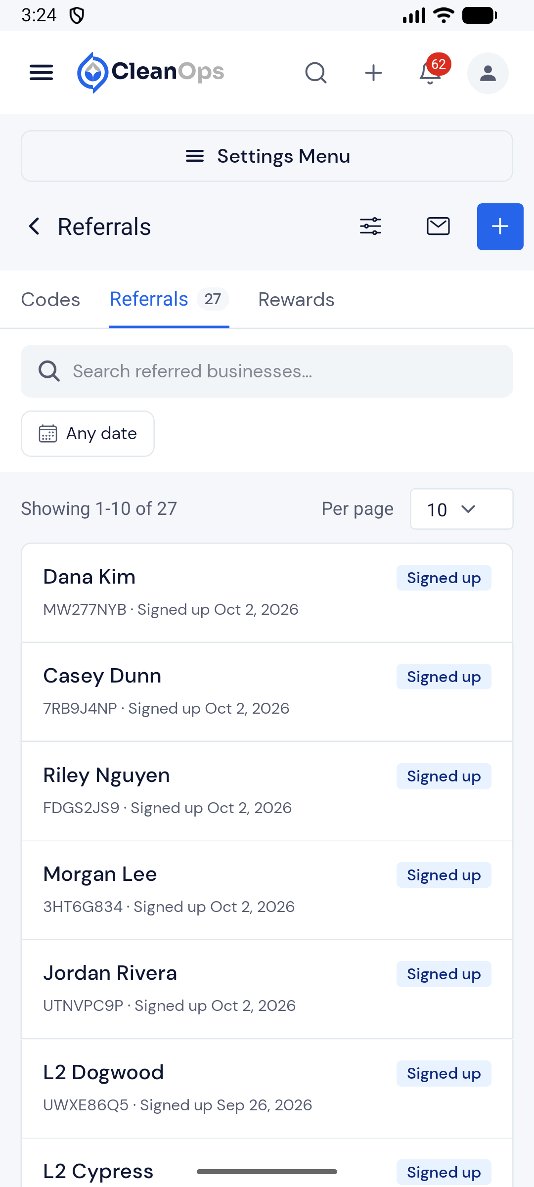 Screenshot — Track who signed up