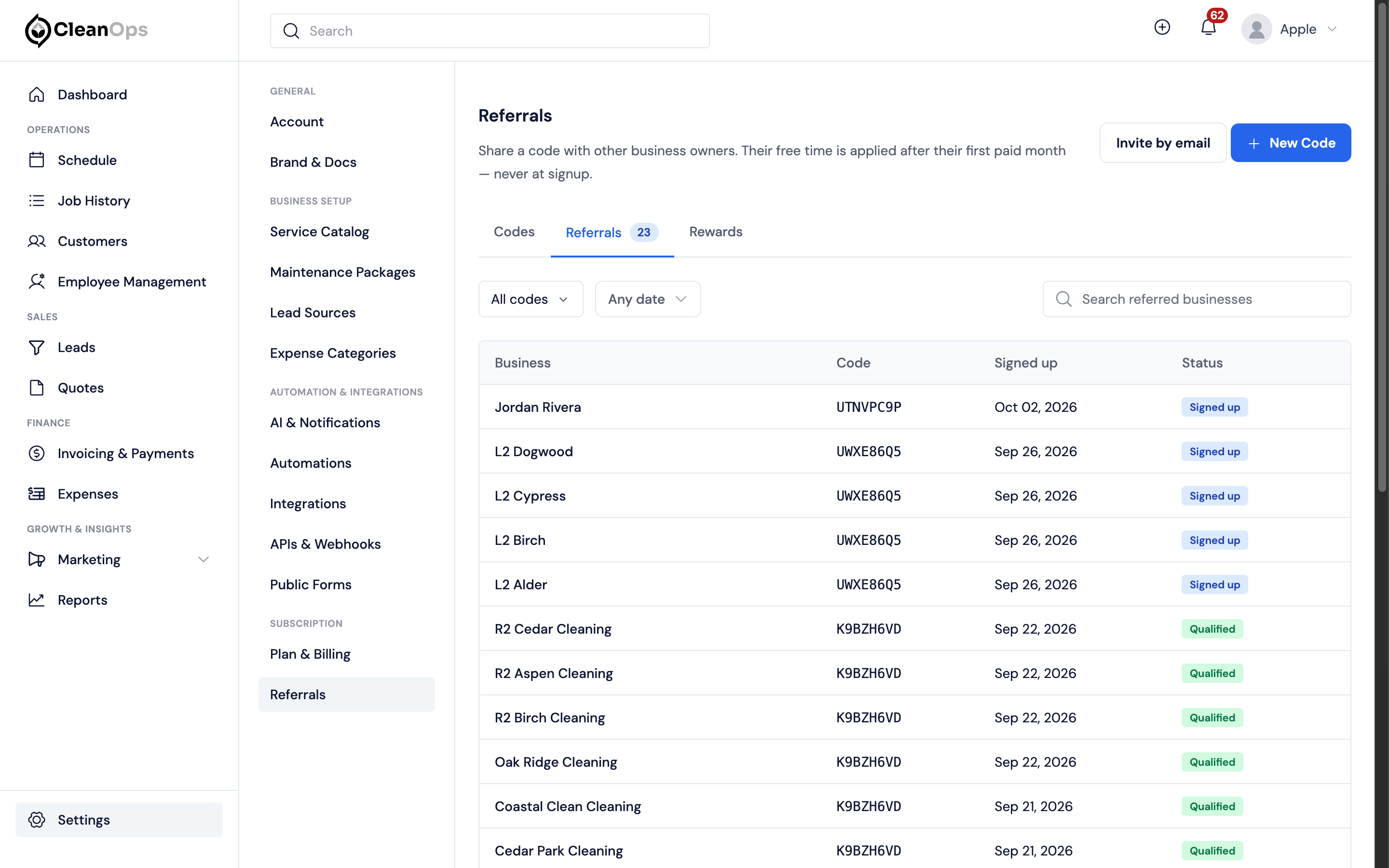 Screenshot — Track who signed up