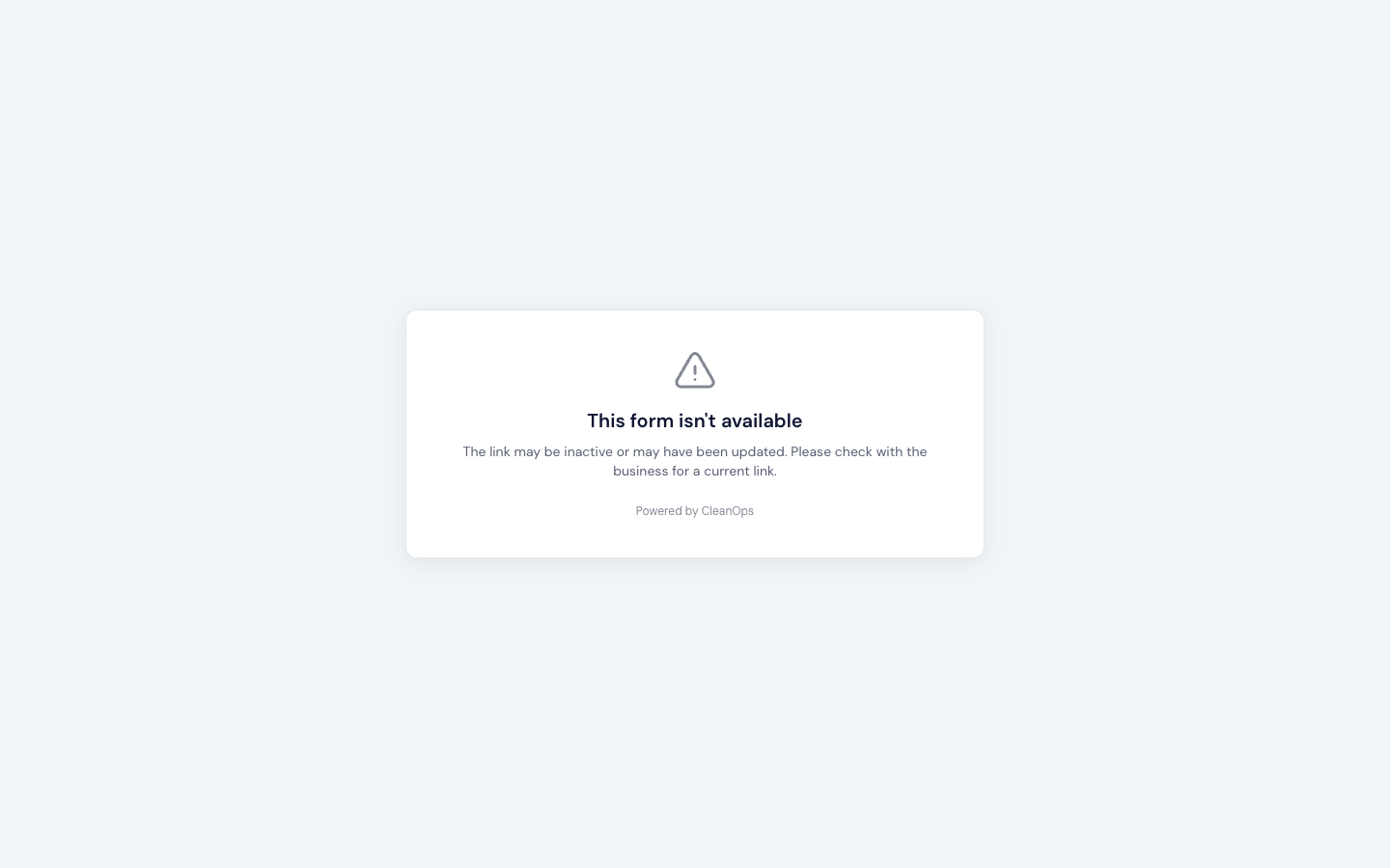 Screenshot — When no forms are offered