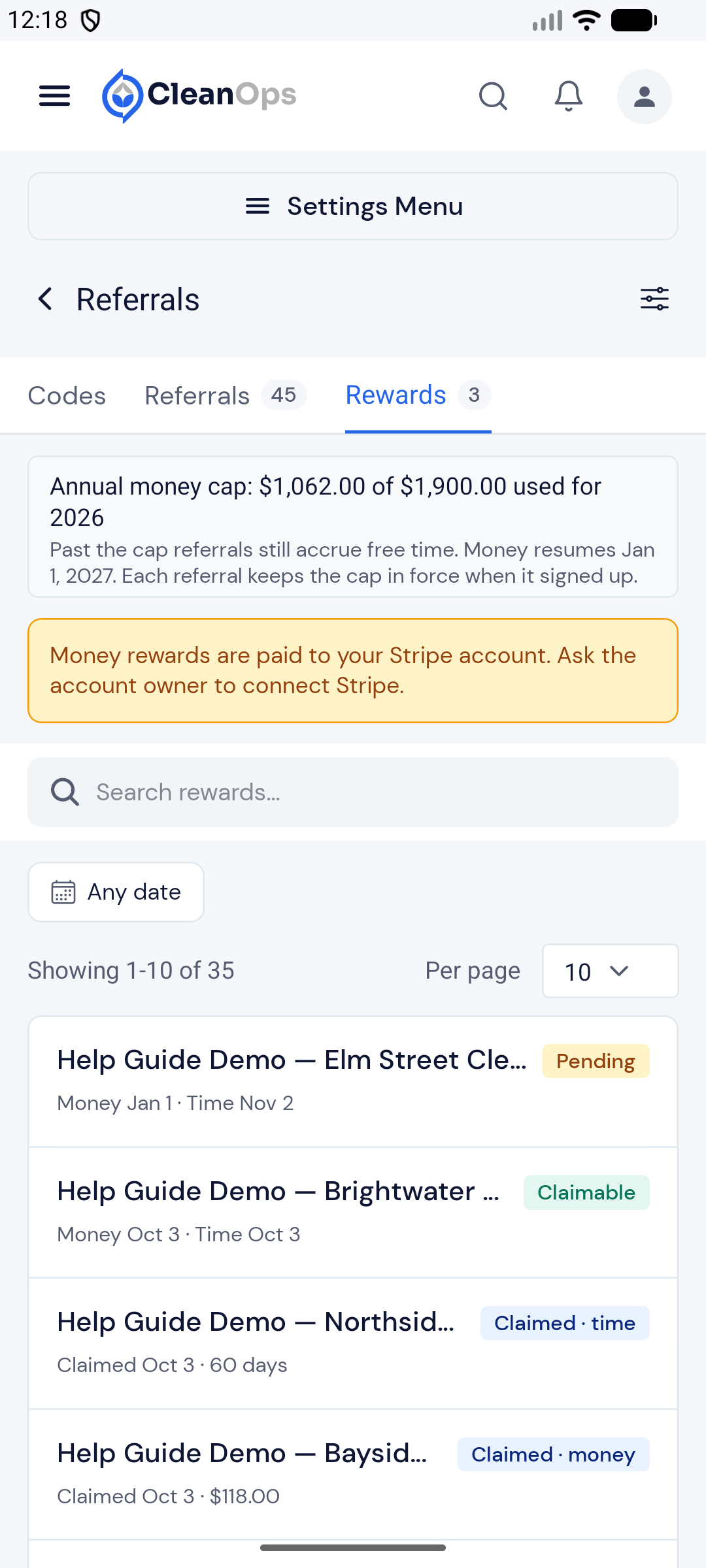 Screenshot — Who can claim