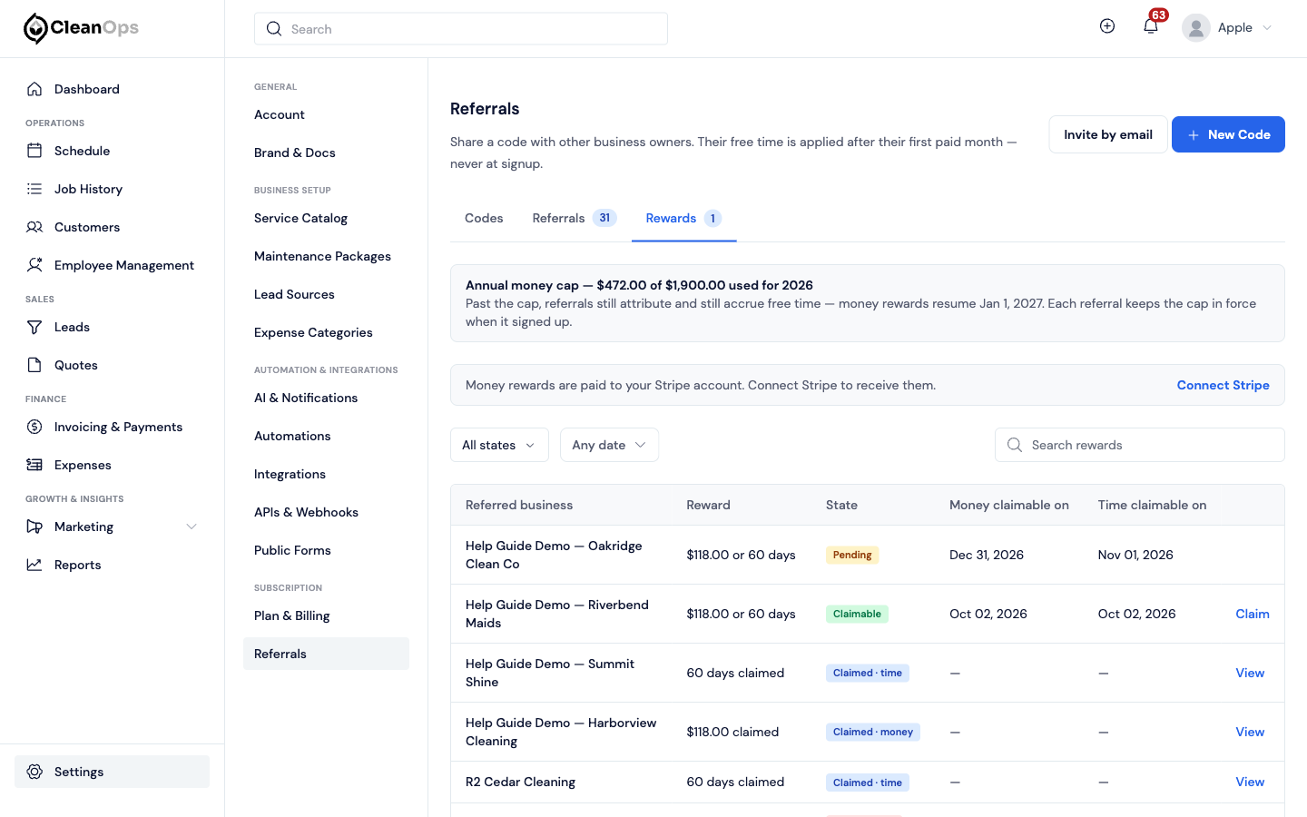 Screenshot — Open the Rewards tab